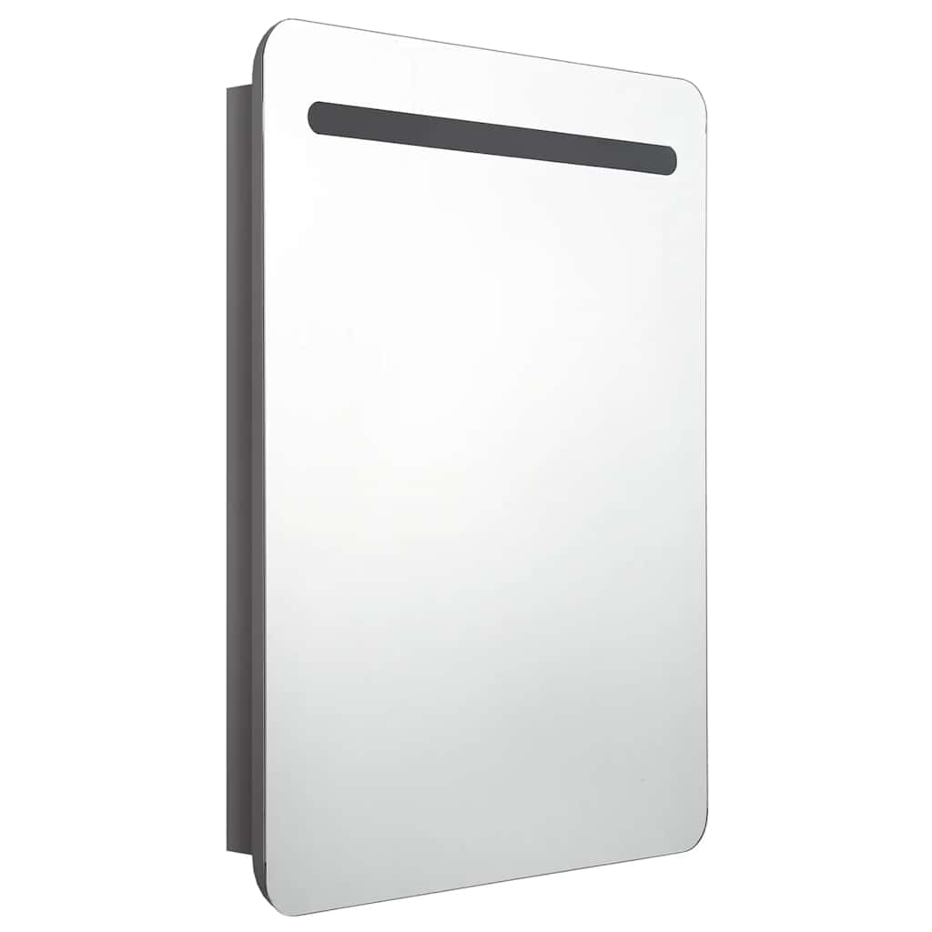 Armadietto Bagno con Specchio e LED Grigio Lucido 60x11x80 cm - homemem39