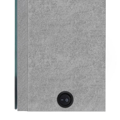 Armadietto Bagno con Specchio e LED Grigio Cemento 80x12x68 cm | homemem39