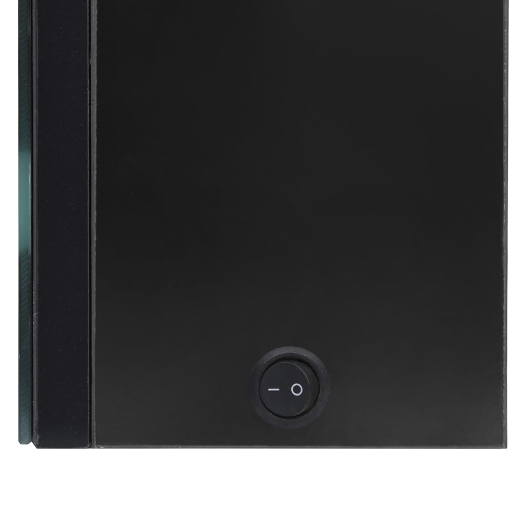 Armadietto Bagno con Specchio e LED Nero Lucido 62x14x60 cm | homemem39