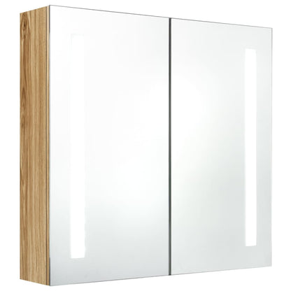 Armadietto Bagno con Specchio e LED Rovere 62x14x60 cm | homemem39