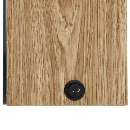 Armadietto Bagno con Specchio e LED Rovere 62x14x60 cm | homemem39