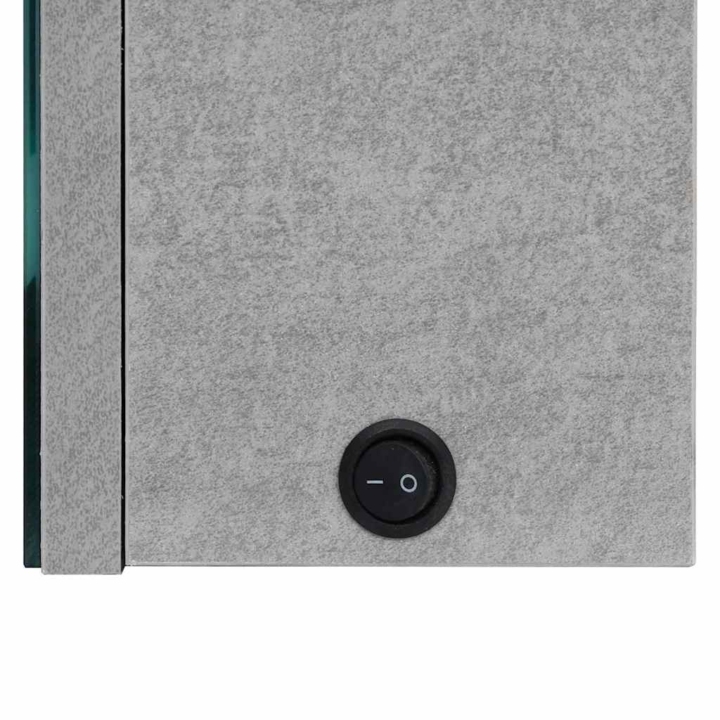 Armadietto Bagno con Specchio e LED Grigio Cemento 89x14x62 cm | homemem39