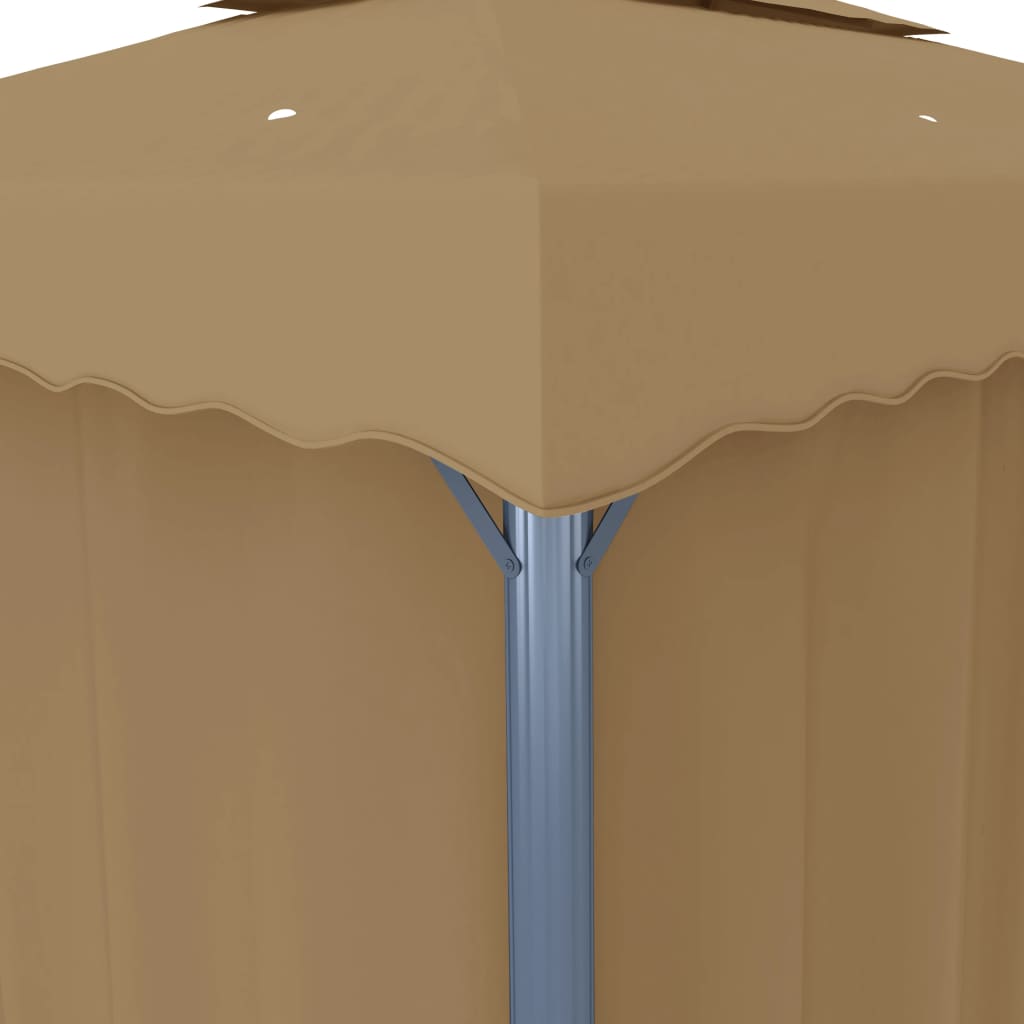 Gazebo con Tende 3x3 cm Grigio Talpa in Alluminio | homemem39