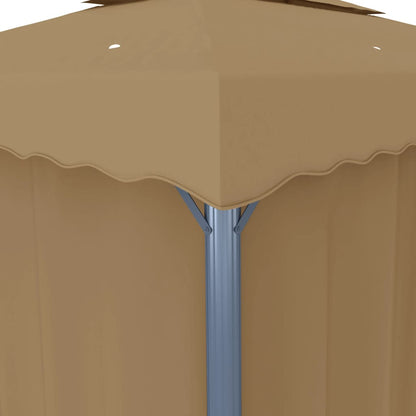 Gazebo con Tende 3x3 cm Grigio Talpa in Alluminio | homemem39