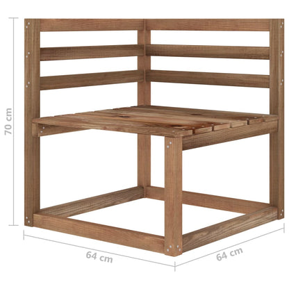 Divani Angolari Pallet da Giardino 2 pz Marrone Pino Impregnato - homemem39