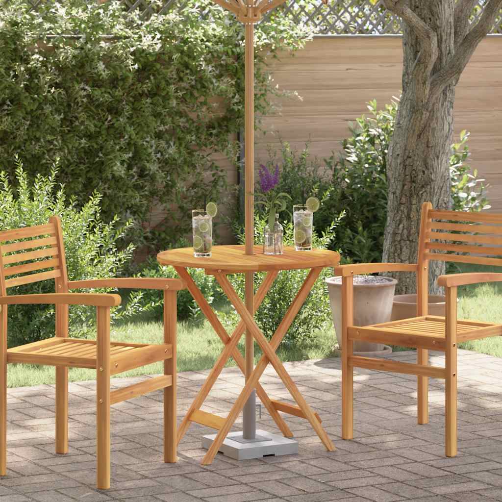 Tavolo da Giardino Pieghevole Ø60x75cm Massello di Eucalipto - homemem39
