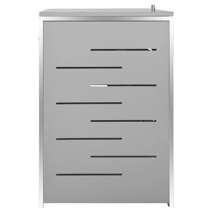 Copri Bidoni Pattume Quadruplo 276,5x77,5x112,5 cm Acciaio Inox - homemem39