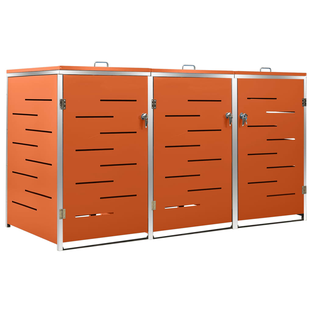 Copribidone per Spazzatura Triplo 207x77,5x112,5cm Acciaio Inox - homemem39