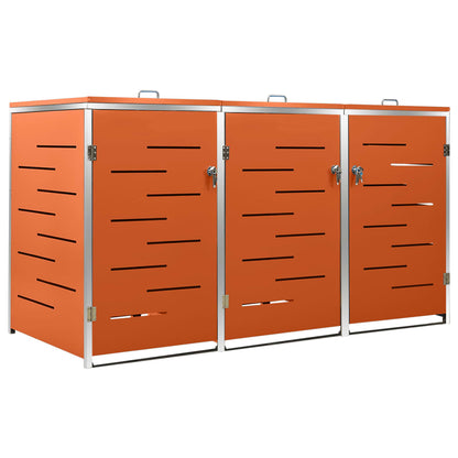 Copribidone per Spazzatura Triplo 207x77,5x112,5cm Acciaio Inox - homemem39