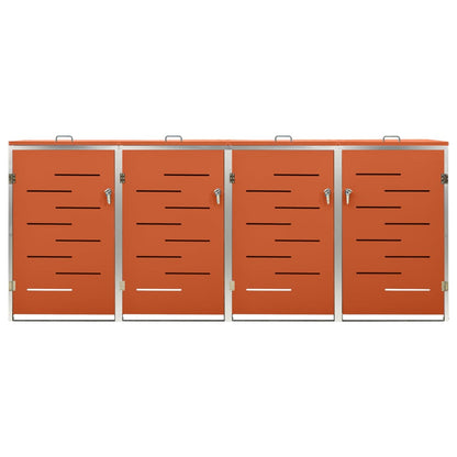 Copri Bidoni Pattume Quadruplo 276,5x77,5x112,5 cm Acciaio Inox - homemem39
