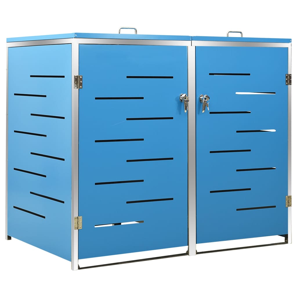 Copri Bidoni Pattumiera Doppia 138x77,5x112,5 cm Acciaio Inox - homemem39
