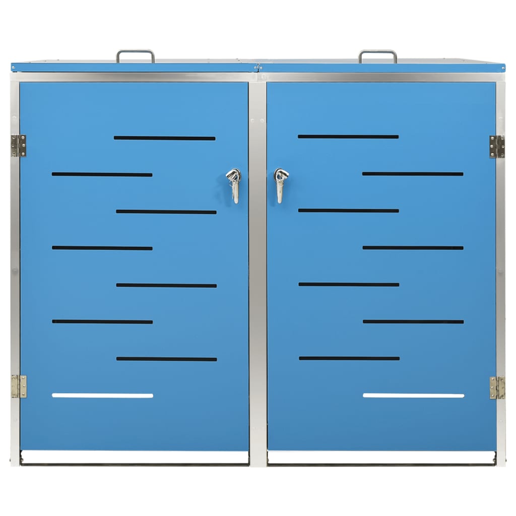Copri Bidoni Pattumiera Doppia 138x77,5x112,5 cm Acciaio Inox - homemem39