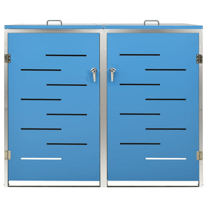 Copri Bidoni Pattumiera Doppia 138x77,5x112,5 cm Acciaio Inox - homemem39