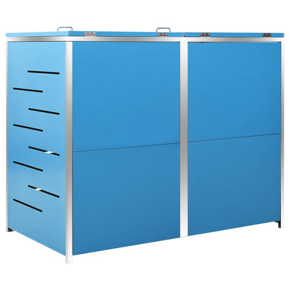 Copri Bidoni Pattumiera Doppia 138x77,5x112,5 cm Acciaio Inox - homemem39
