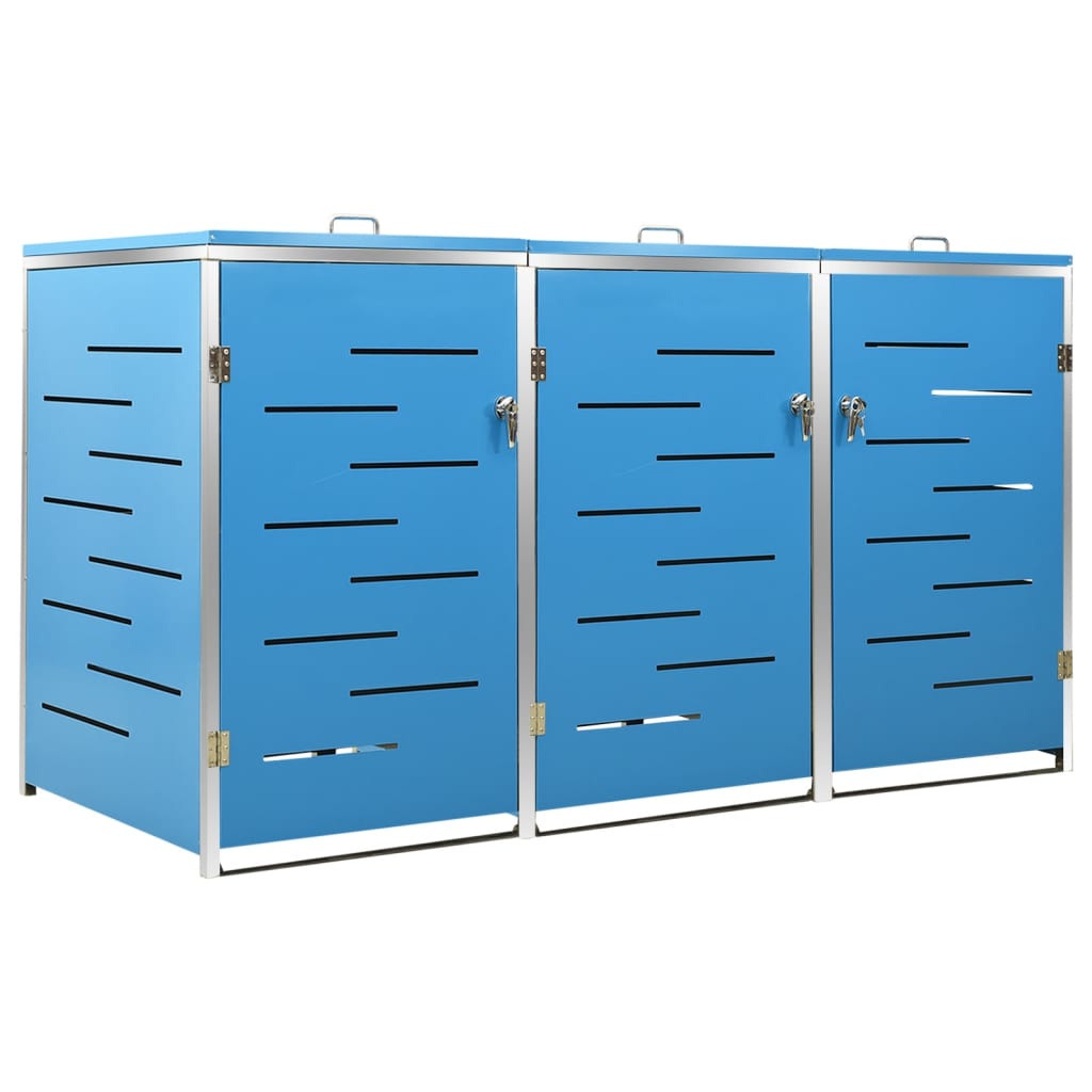 Copribidone per Spazzatura Triplo 207x77,5x112,5cm Acciaio Inox - homemem39