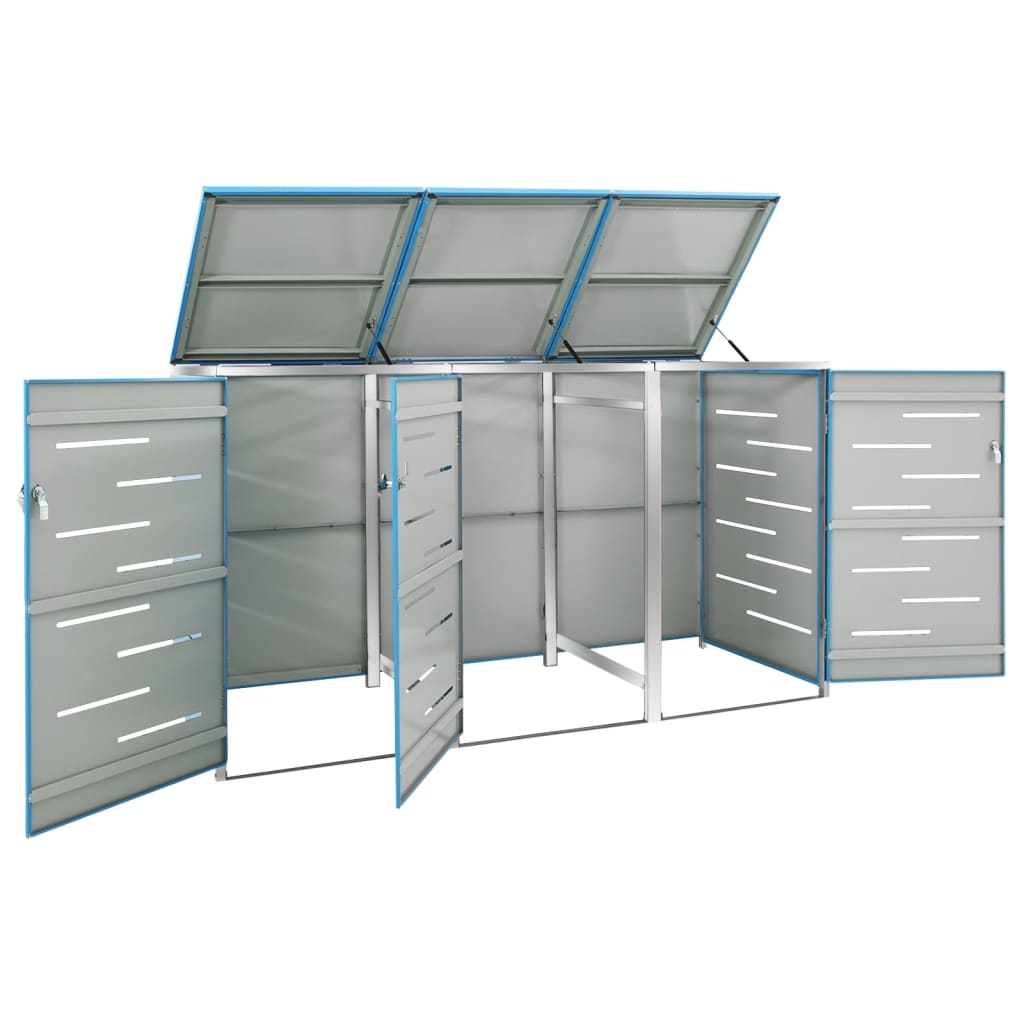 Copribidone per Spazzatura Triplo 207x77,5x112,5cm Acciaio Inox - homemem39