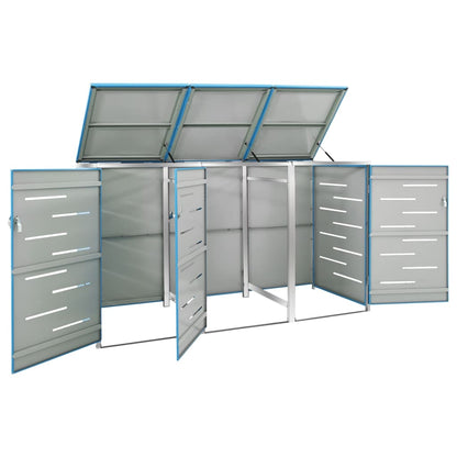 Copribidone per Spazzatura Triplo 207x77,5x112,5cm Acciaio Inox - homemem39