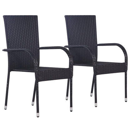 Set Mobili da Pranzo per Giardino 3 pz Nero | homemem39