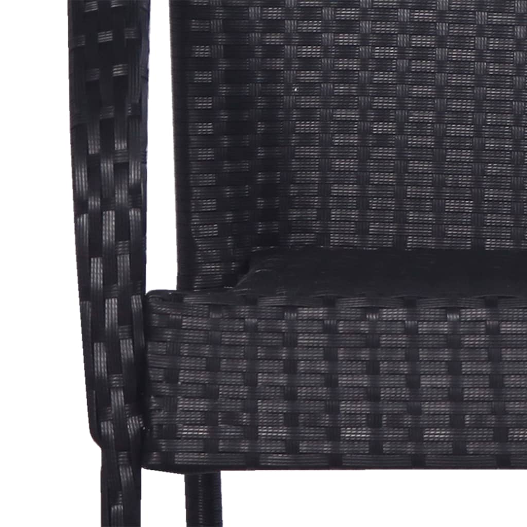 Set Mobili da Pranzo per Giardino 3 pz Nero | homemem39