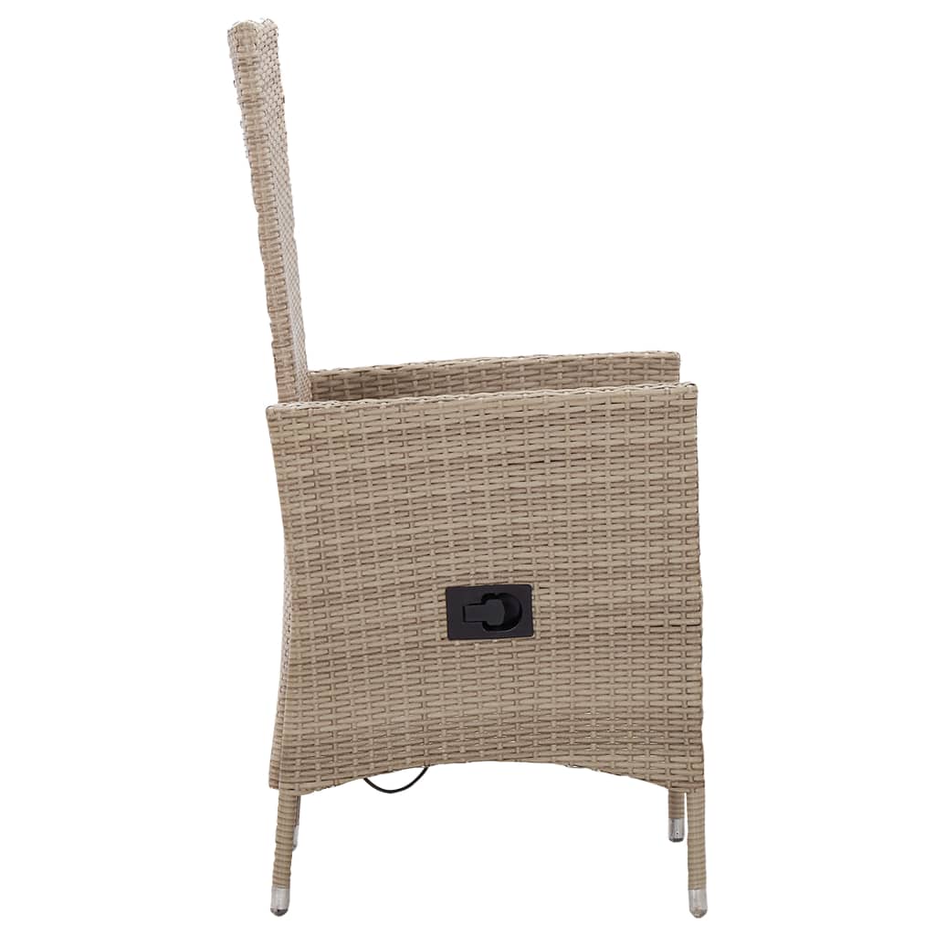 Set Mobili da Pranzo per Giardino 3 pz Beige | homemem39