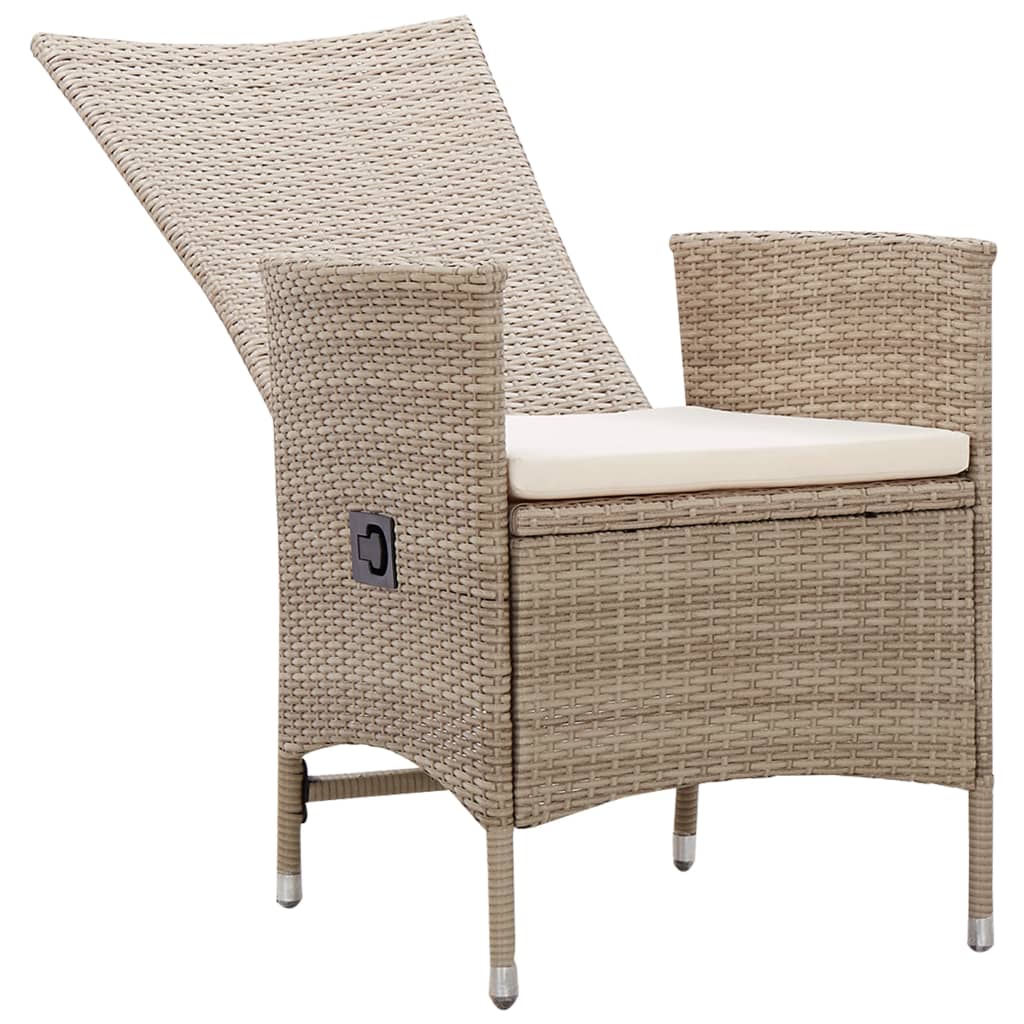 Set Mobili da Pranzo per Giardino 3 pz Beige | homemem39