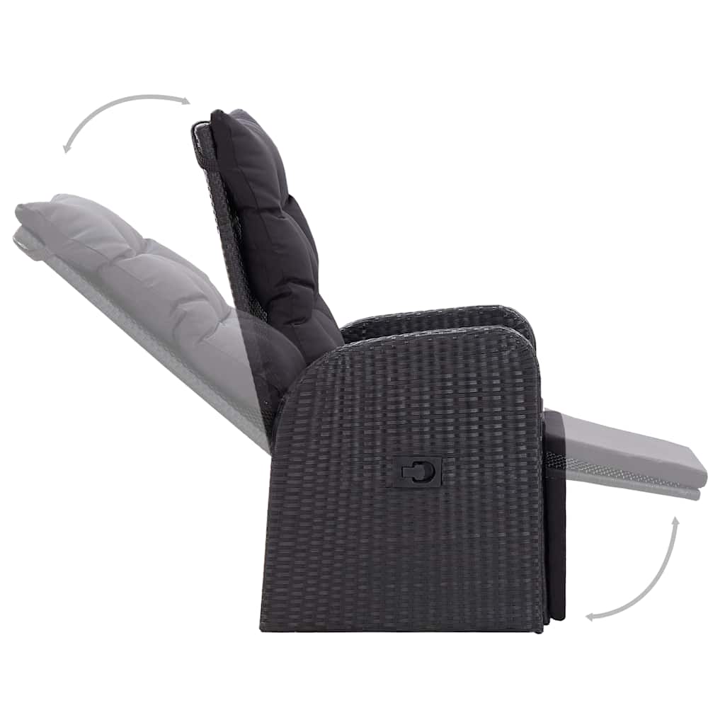 Set Mobili da Pranzo per Giardino 3 pz Nero | homemem39