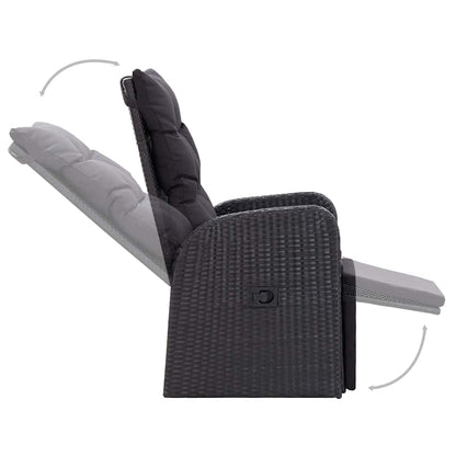Set Mobili da Pranzo per Giardino 3 pz Nero | homemem39