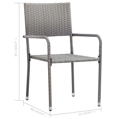 Set Mobili da Pranzo per Giardino 3 pz Grigio | homemem39