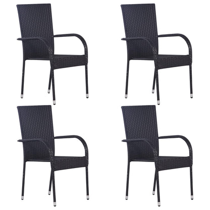Set Mobili da Pranzo per Giardino 5 pz Nero - homemem39