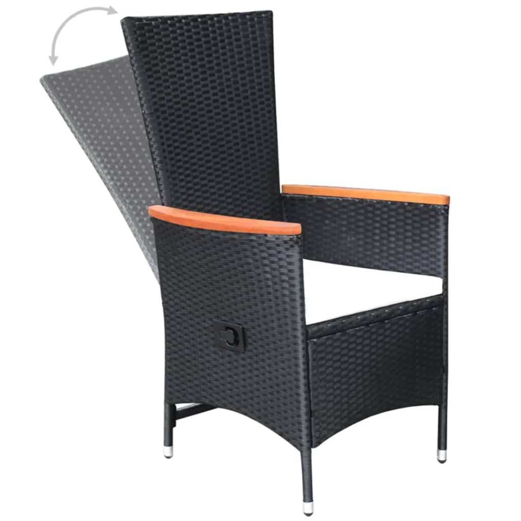 Set Mobili da Pranzo per Giardino 5 pz Nero - homemem39