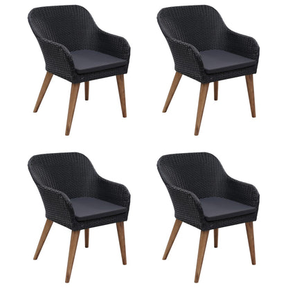 Set Mobili da Pranzo per Giardino 5 pz Nero | homemem39