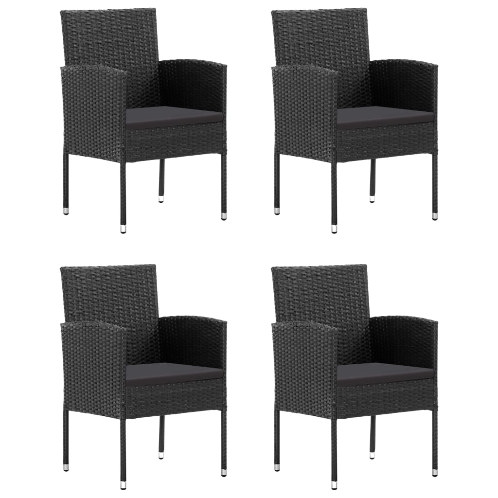Set Mobili da Pranzo per Giardino 5 pz Nero | homemem39