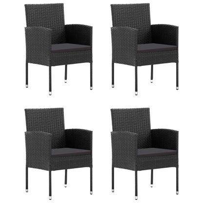 Set Mobili da Pranzo per Giardino 5 pz Nero | homemem39