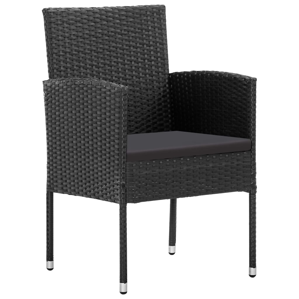 Set Mobili da Pranzo per Giardino 5 pz Nero | homemem39