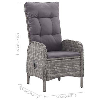 Set Mobili da Pranzo per Giardino 3 pz Grigio - homemem39