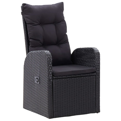 Set Mobili da Pranzo per Giardino 5 pz Nero | homemem39