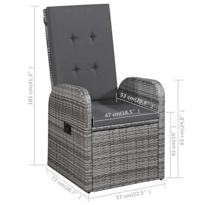 Set Mobili da Pranzo per Giardino 5 pz Grigio | homemem39