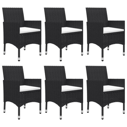 Set Mobili da Pranzo per Giardino 7 pz Nero | homemem39