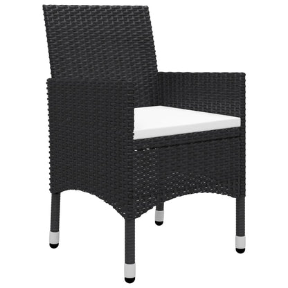 Set Mobili da Pranzo per Giardino 7 pz Nero | homemem39