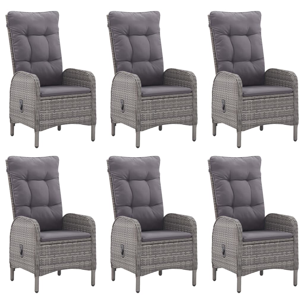 Set da Pranzo da Giardino 7 pz Grigio - homemem39