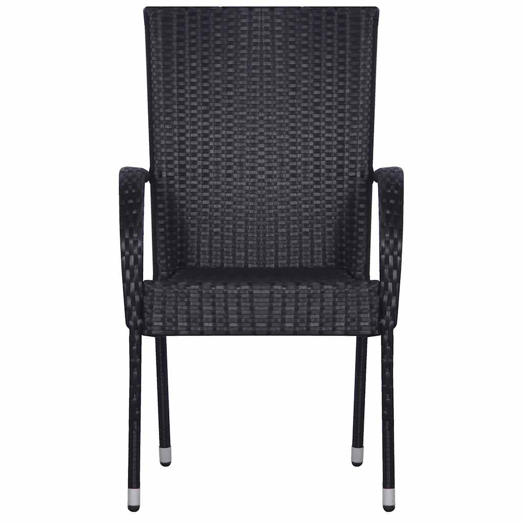 Set Mobili da Pranzo per Giardino 7 pz Nero | homemem39
