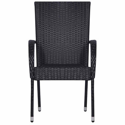 Set Mobili da Pranzo per Giardino 7 pz Nero | homemem39