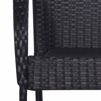 Set Mobili da Pranzo per Giardino 7 pz Nero | homemem39