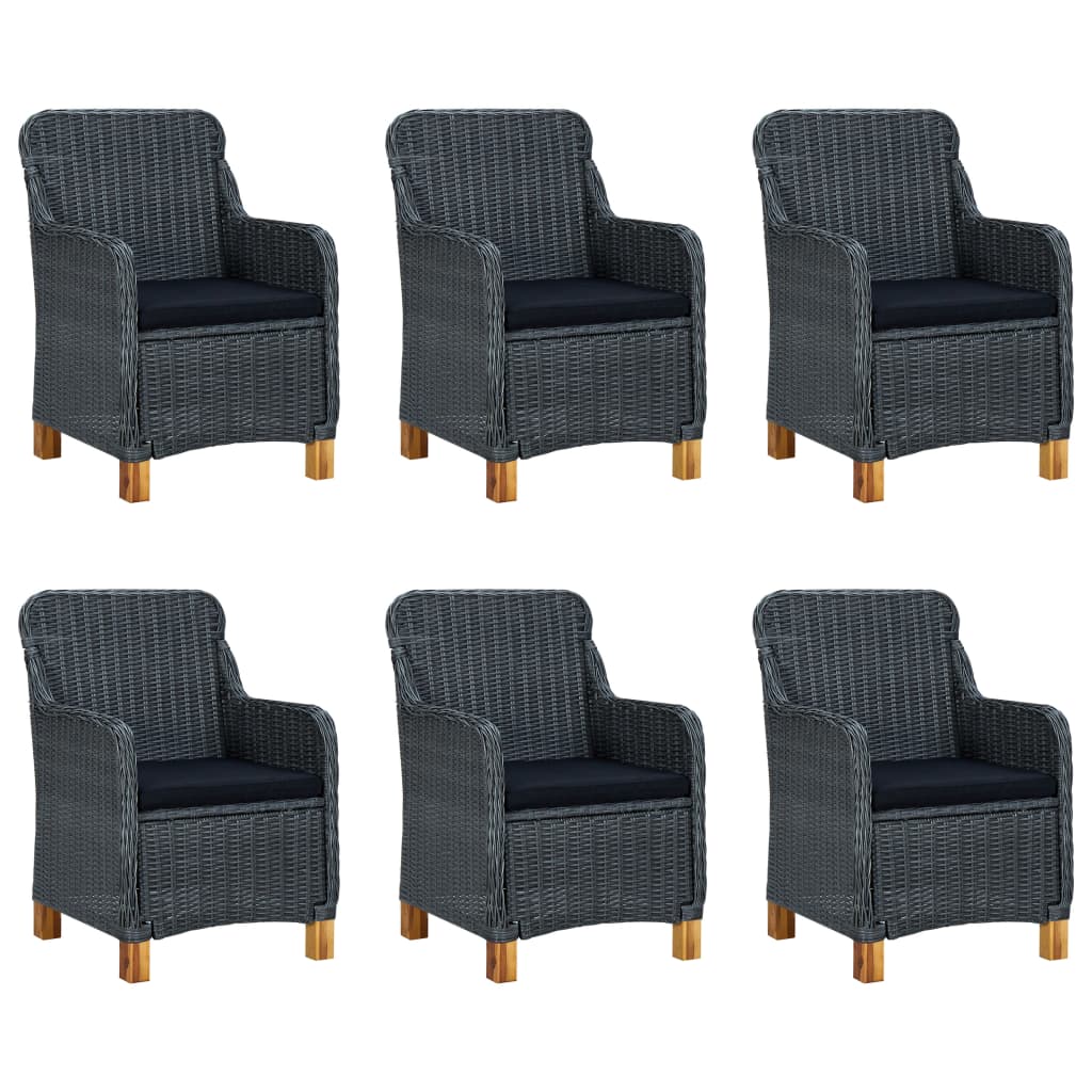 Set Mobili da Pranzo per Giardino 7 pz Grigio Scuro | homemem39