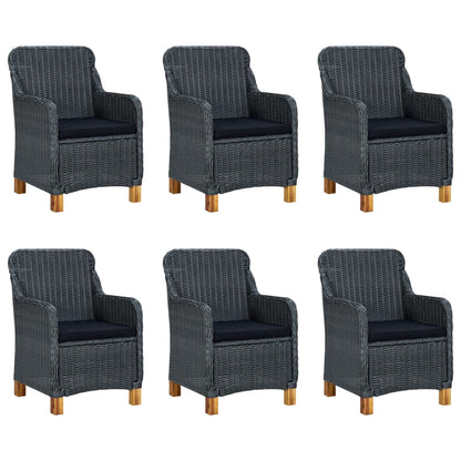 Set Mobili da Pranzo per Giardino 7 pz Grigio Scuro - homemem39