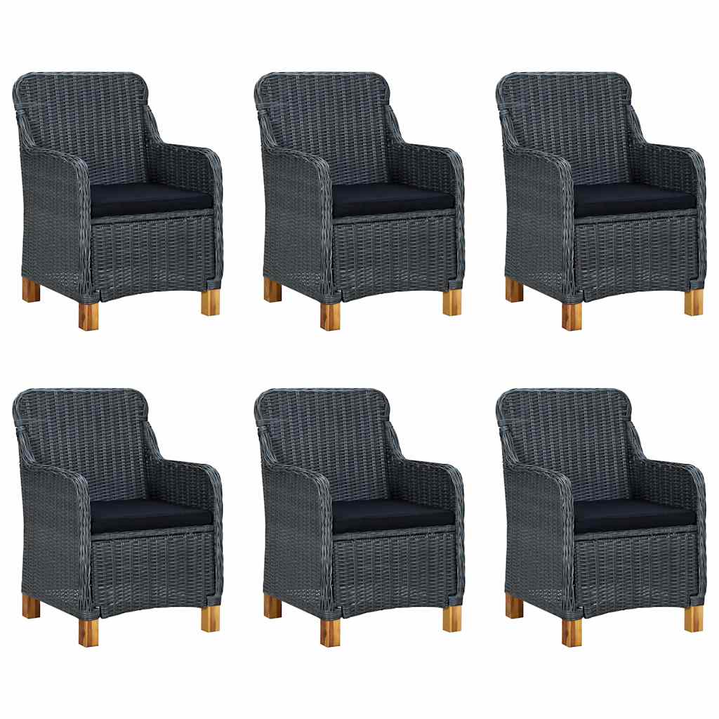 Set Mobili da Pranzo per Giardino 7 pz Grigio Scuro