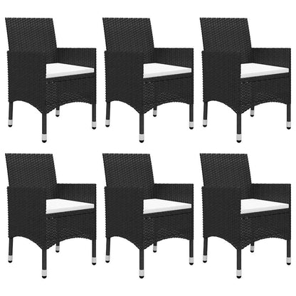 Set Mobili da Pranzo per Giardino 7 pz Nero | homemem39