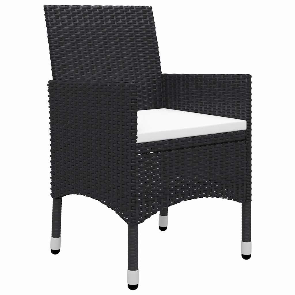 Set Mobili da Pranzo per Giardino 7 pz Nero | homemem39