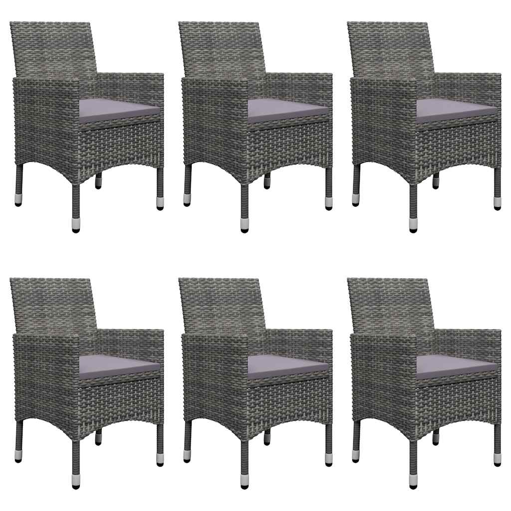 Set Mobili da Pranzo per Giardino 7 pz Grigio | homemem39