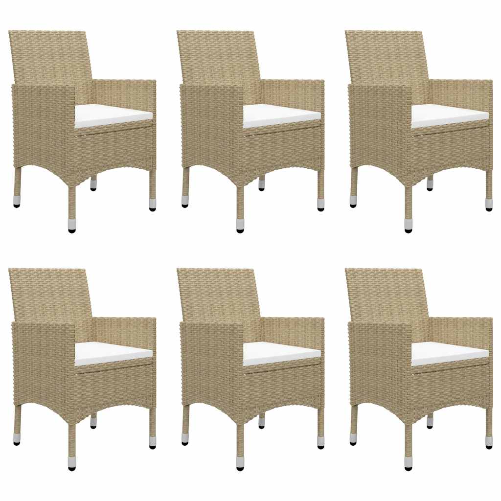 Set Mobili da Pranzo per Giardino 7 pz Beige | homemem39